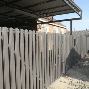 Забор штакетник 2 ряда однотонный